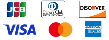 利用可能なクレジットカードと電子マネー（JCB、Diners Club、DISCOVER、QUICPay、VISA、Mastercard、American Express）